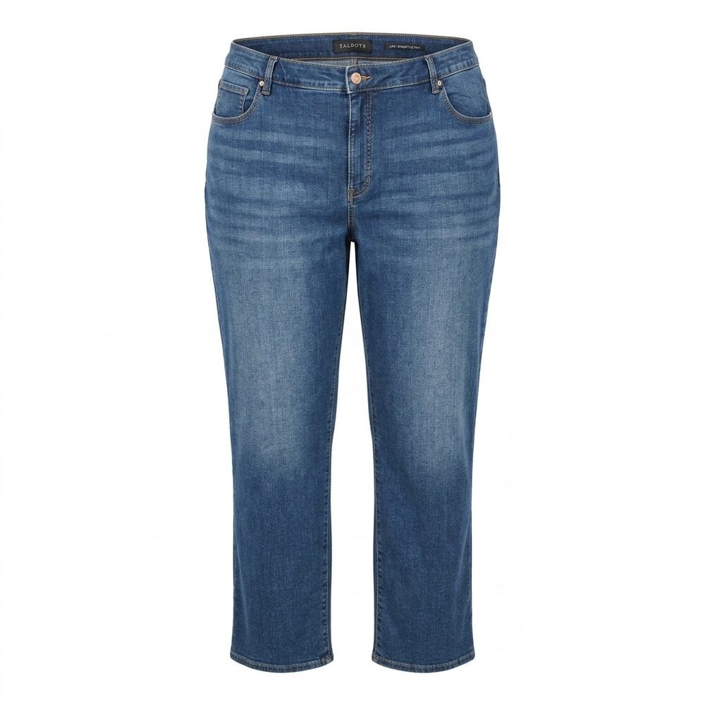 Talbots Straight Leg Jeans Medium Wash Stretch Denim Women Plus Size 24W